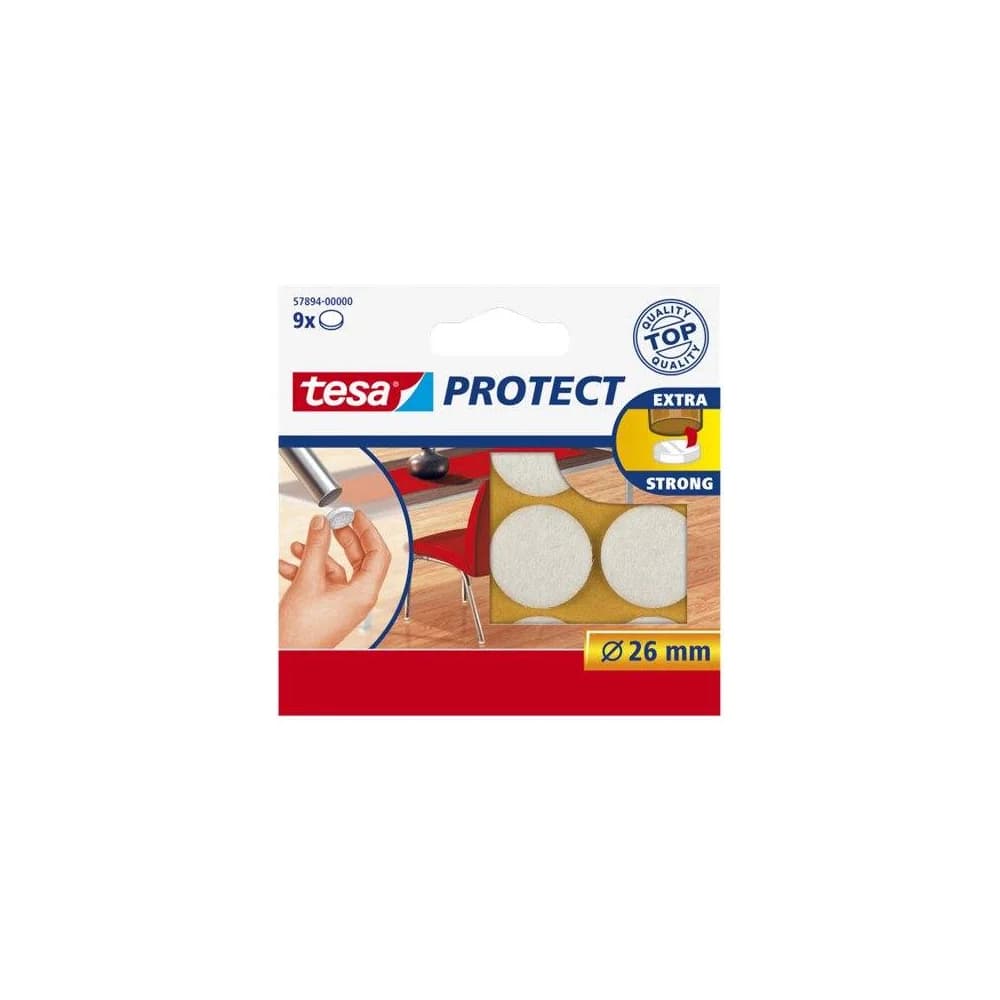tesa Filzgleiter »Protect® 57894« 26 mm 9 Stück weiß, 2.6x2.6 cm
