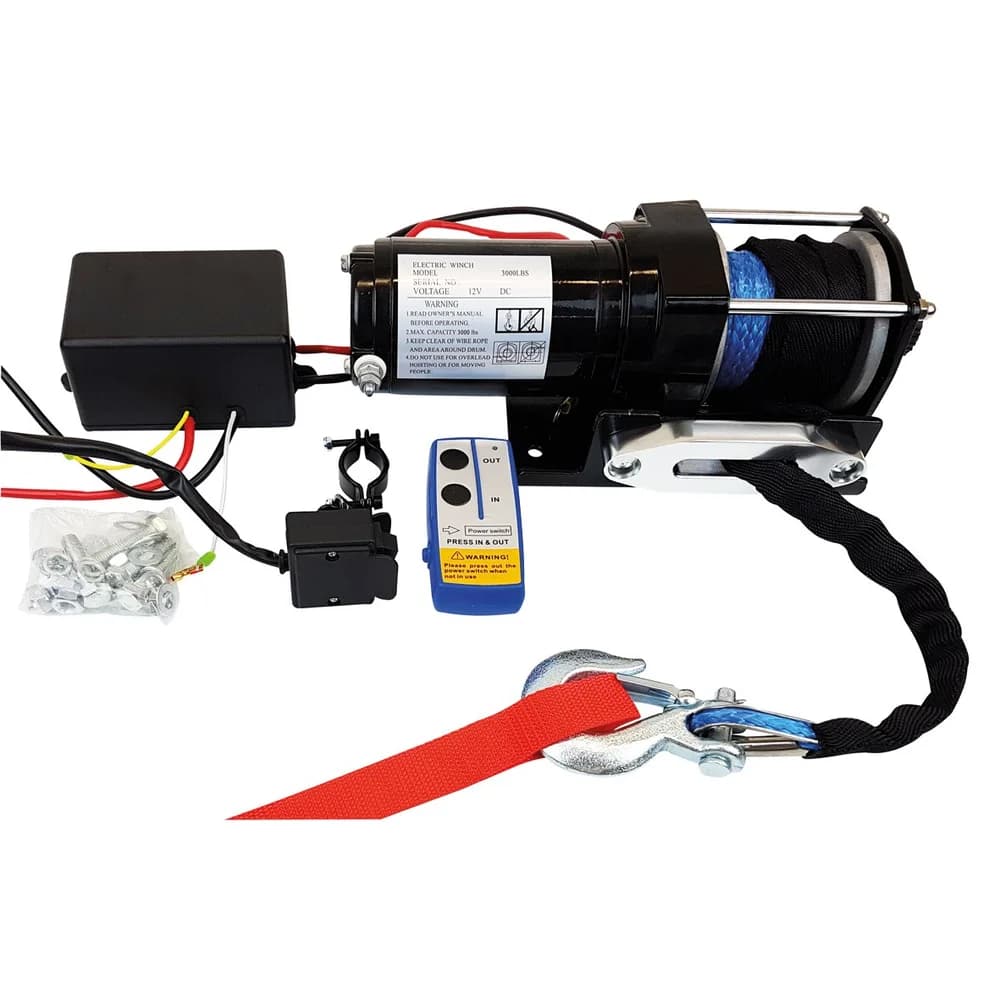 Berger & Schröter Profi-Seilwinde 12 V, 2700 kg Synthetikseil