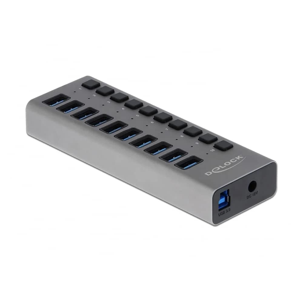 DELOCK 63670 - USB 3.0 10 Port Hub, mit Schaltern