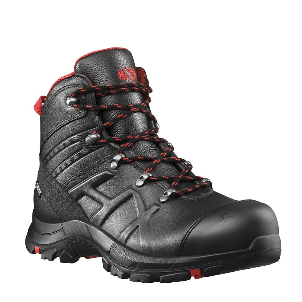 HAIX Sicherheitsstiefel BLACK EAGLE 54, MID, S3, schwarz-rot, Gr. 12,5 (48)