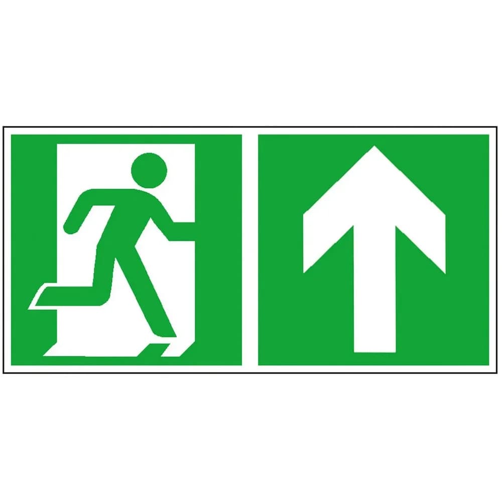Rettungsschild gerade rechts 30x15cm Folie nachleuchtend selbstklebend
