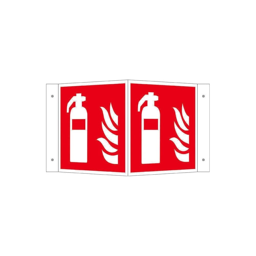 SafetyMarking Brandschutzschild Alu B150xH150 mm Winkel Feuerlöscher langnachleuchtend