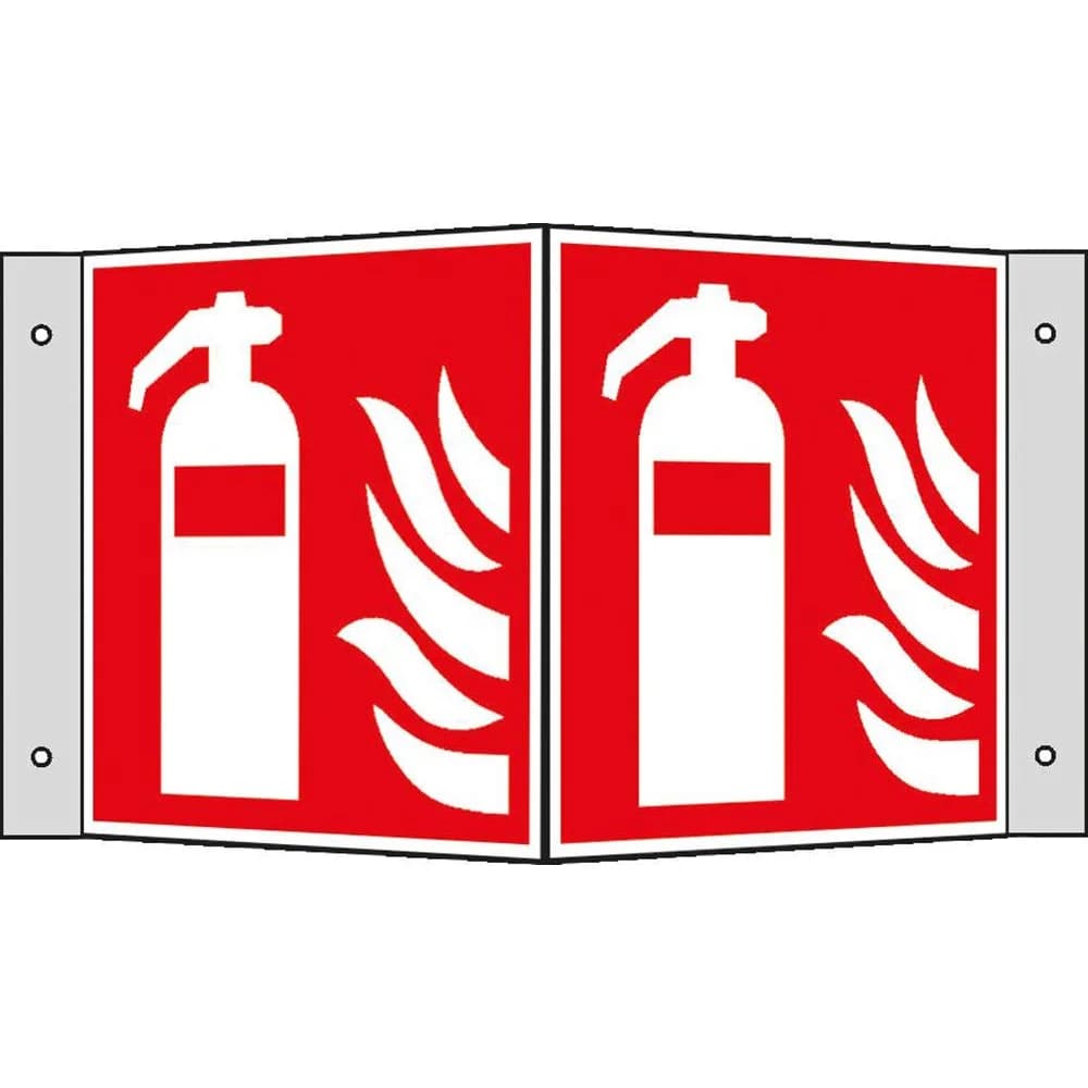 SafetyMarking Brandschutzschild Alu B200xH200 mm Winkel Feuerlöscher langnachleuchtend