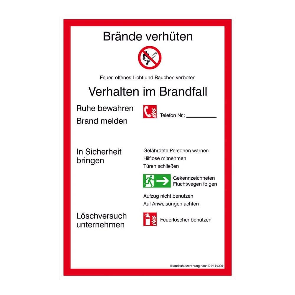 SafetyMarking Hinweisschild, Brandschutzordnung (PVC) 200 x 300 mm