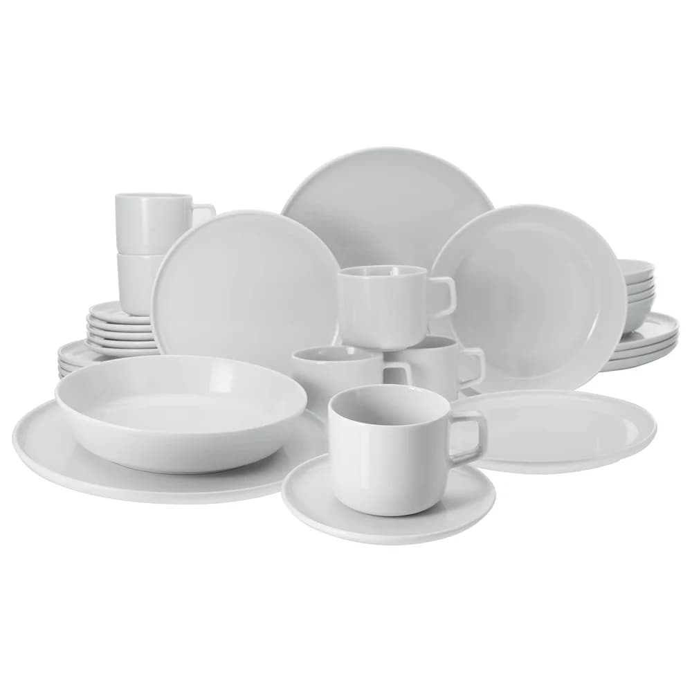 creaTable Kombiservice Chef Collection Weiss (30-tlg), 6 Personen, Porzellan weiß