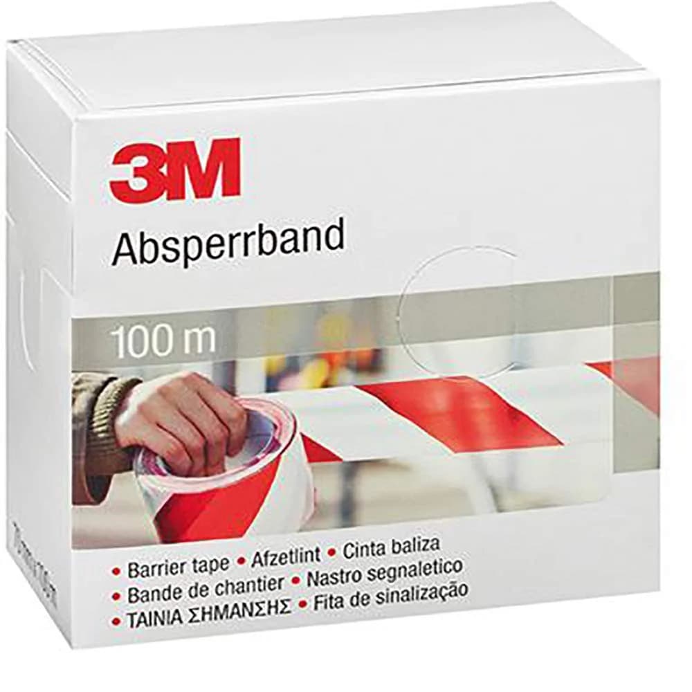 3M Absperrband, rot-weiß 70X100 mm×m