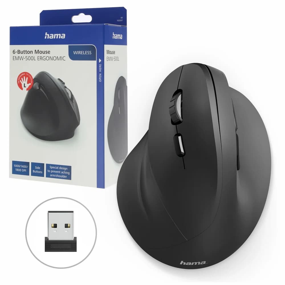 Hama EMW-500ML (Kabellos), Maus, Schwarz