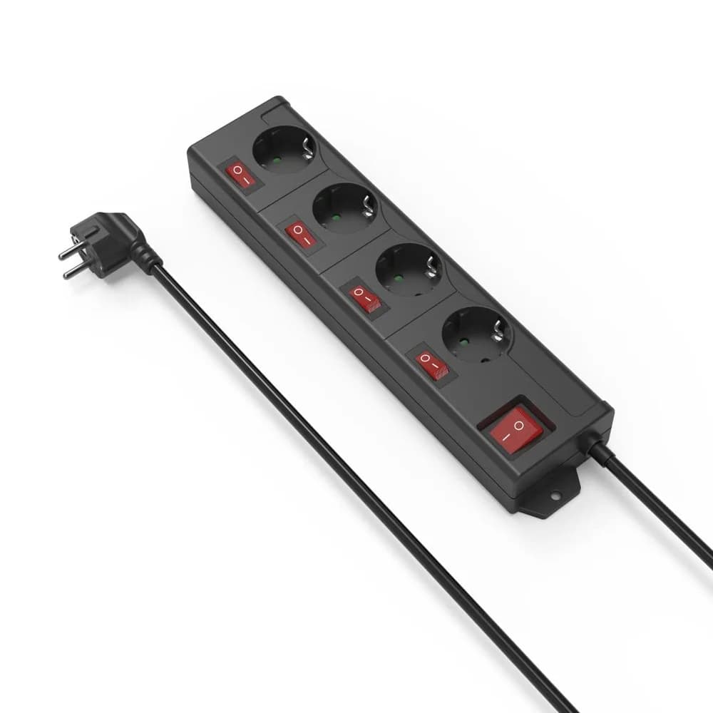 Hama 4-fach Steckdosenleiste »4+1« schwarz, 33x5x7.5 cm