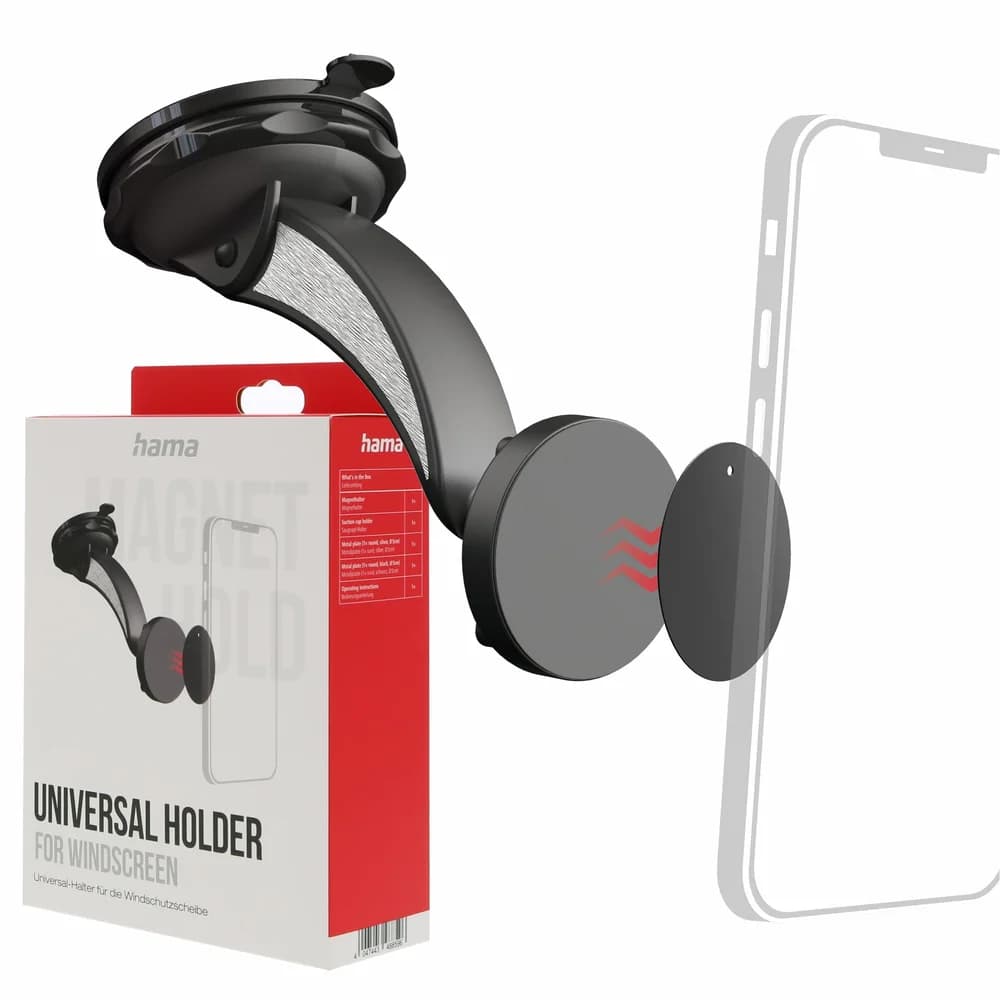 Hama Handy-Halterung Auto-Handyhalterung "Magnet" mit Saugnapf, 360 Grad drehbar