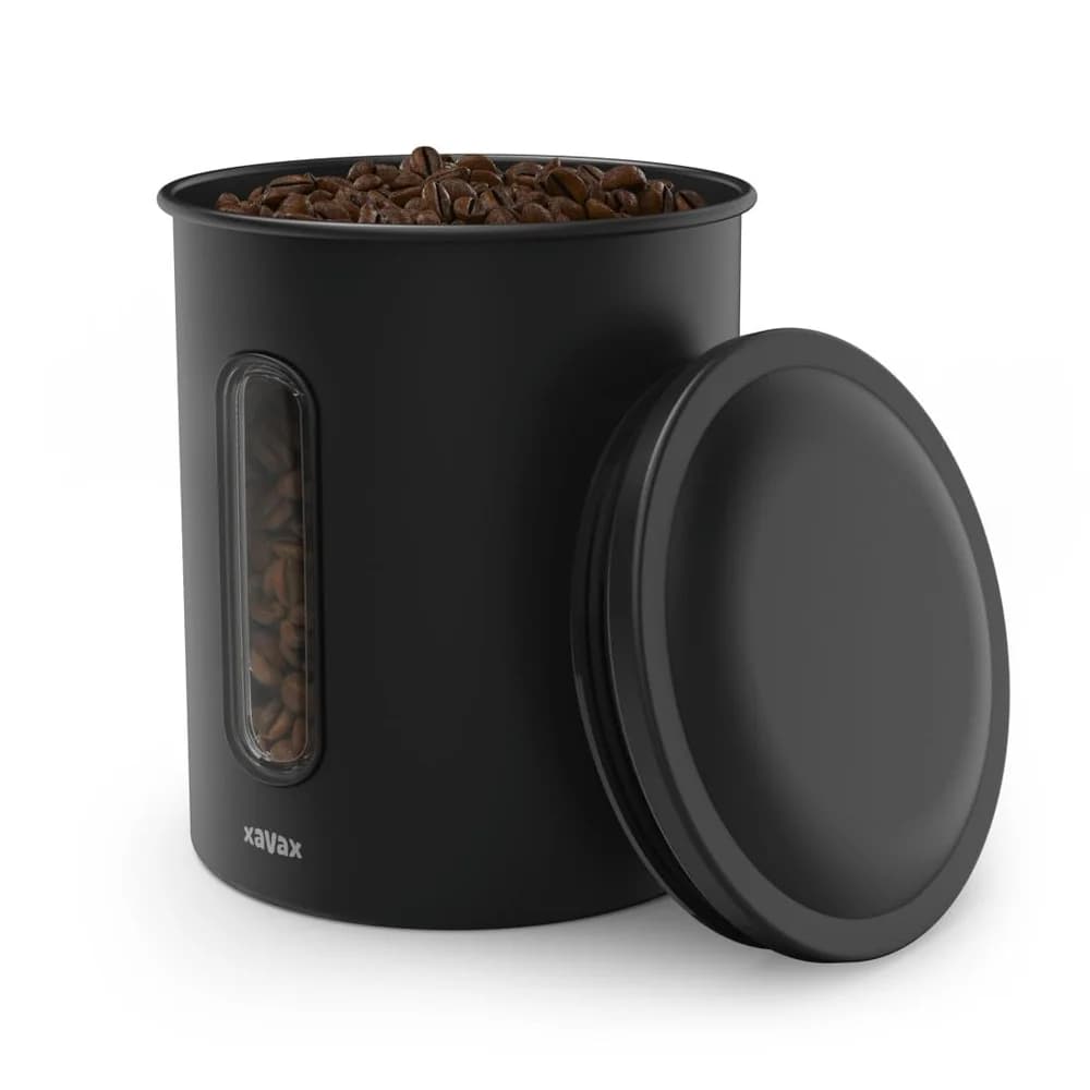 Xavax Kaffeedose 500g Bohnen 700g Pulver Schwarz luftdicht