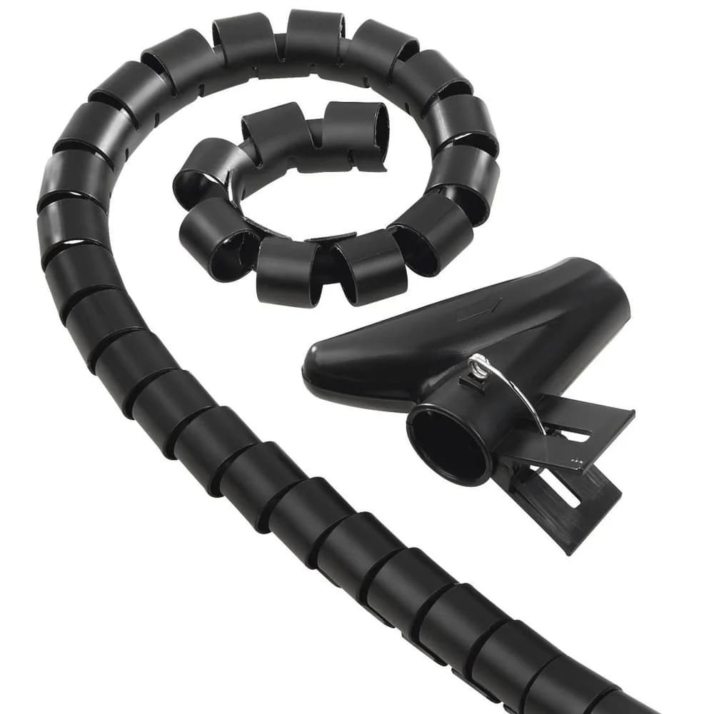 Hama Kabelbinder Flexibler Spiral-Kabelschlauch 2m, Schwarz, 25mm für Kabelbündelung