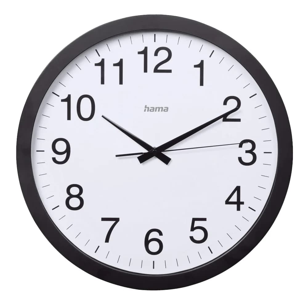 Hama Wanduhr Aruba 00185876 geräuscharm schwarz