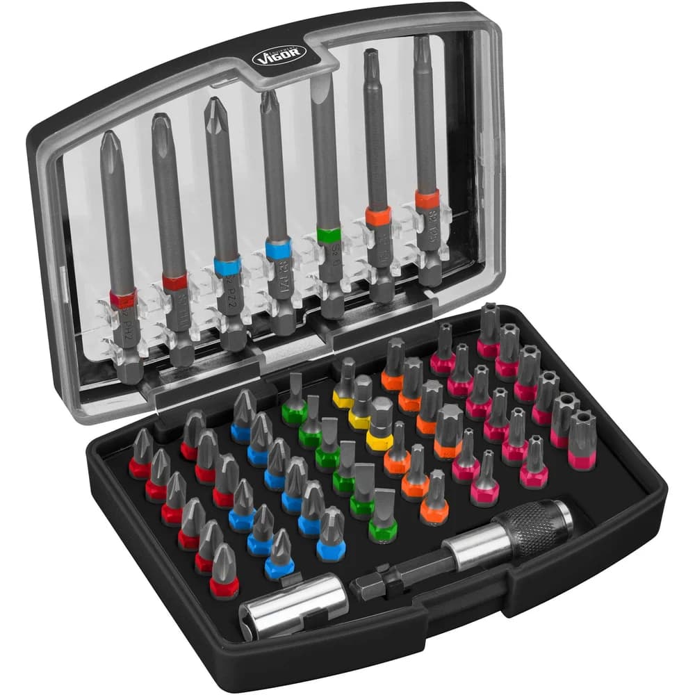 VIGOR Bit Box V5020 Sechskant massiv 6,3 (1/4 Zoll) Anzahl Werkzeuge: 57