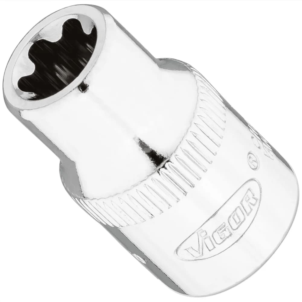 VIGOR T+ Steckschlüsseleinsatz, V7920-EP10, 3/8 Zoll (10 mm) Vierkant, E+ Profil, SW E10+