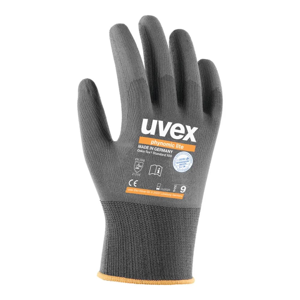 uvex phynomic lite Schutzhandschuh 6004008 , 1 Packung = 10 Paar, Größe 8