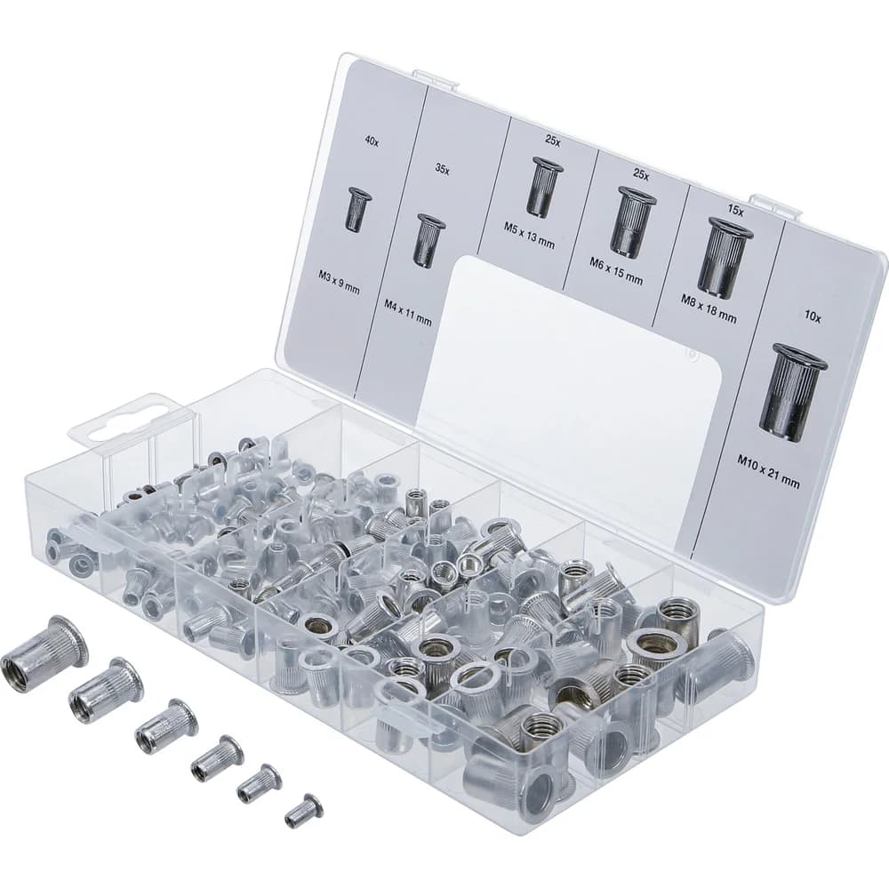 BGS Nietmuttern-Sortiment Aluminium 150-tlg.