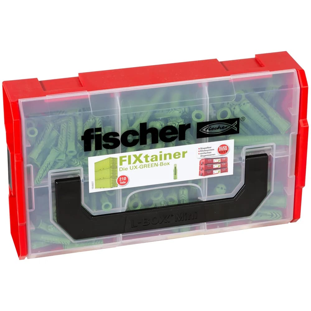 FISCHER FIXtainer - UX-green-Box (210 Teile)