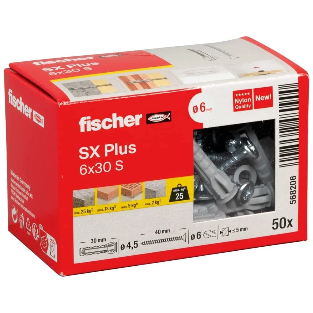 fischer Dübel SX Plus 6x30 S