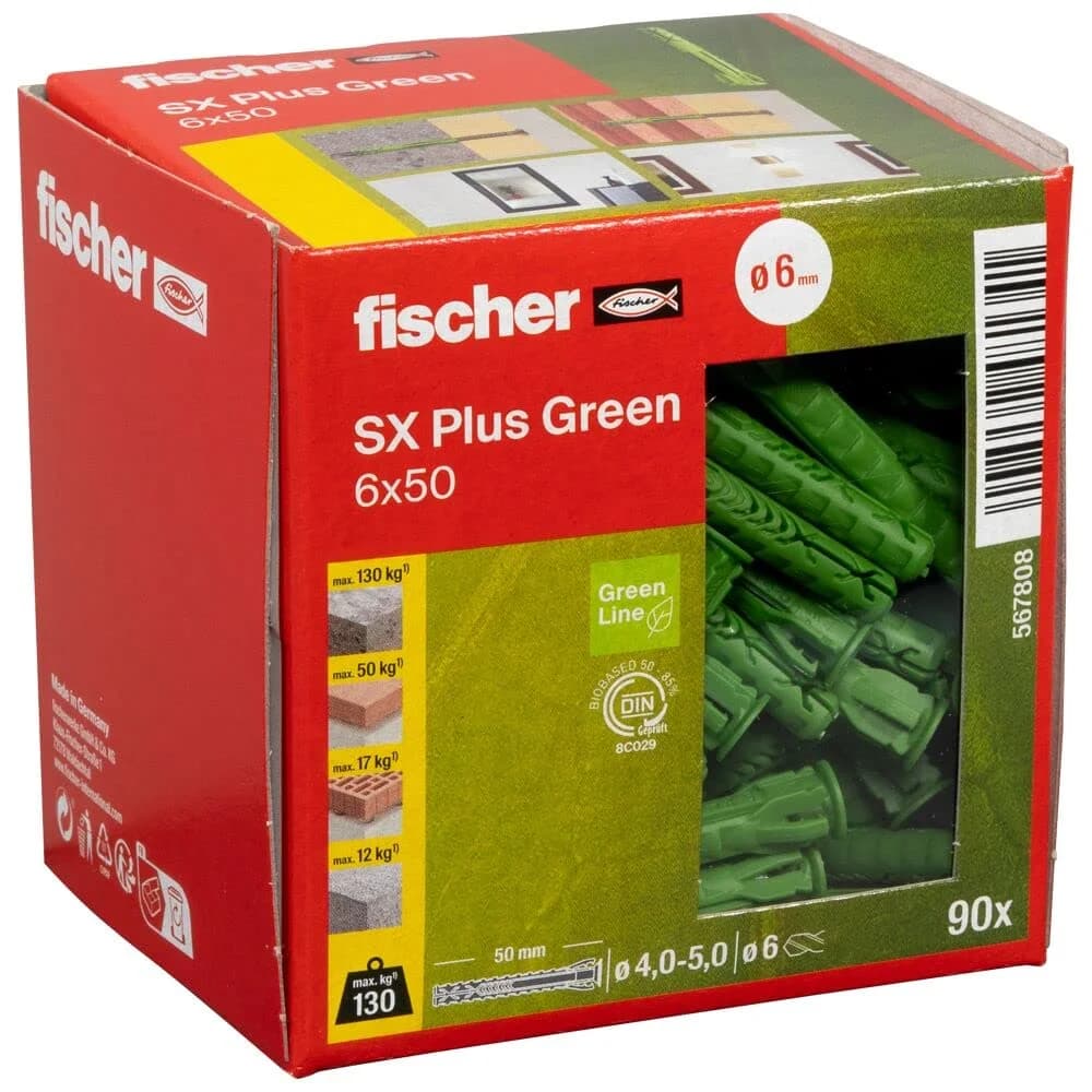 fischer Dübel SX Plus Green 6x50