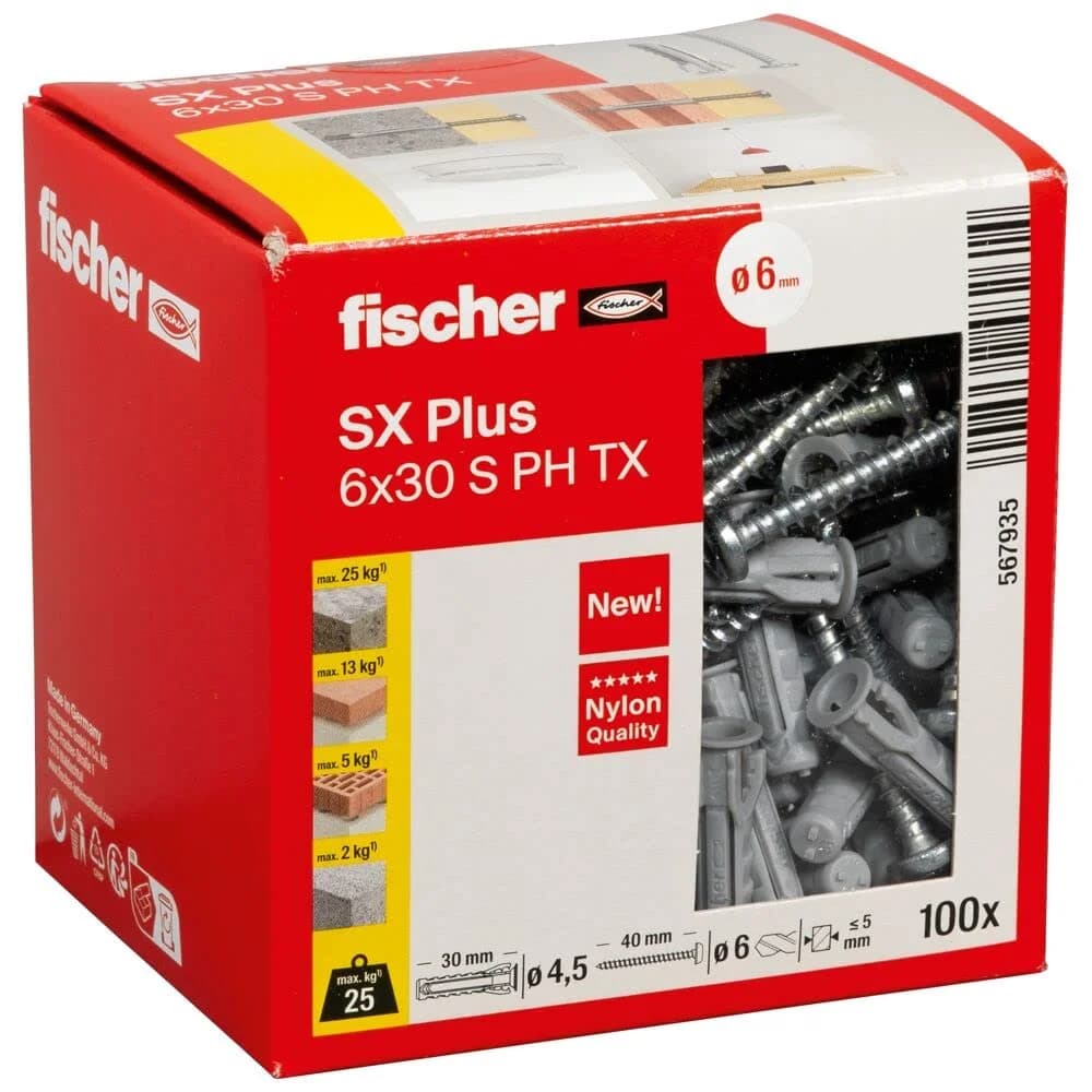 fischer Dübel SX Plus 6x30 S PH TX