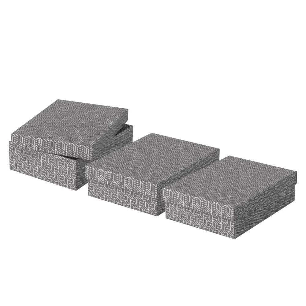 Esselte 3er-Set Archivbox »Home M« flach grau, 26.5x10x36 cm