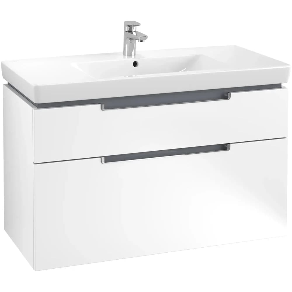 Villeroy & Boch Waschtischunterschrank Subway 2.0 A915 987x590x449mm Griff chromfarbig glänzend Whit A91510MS