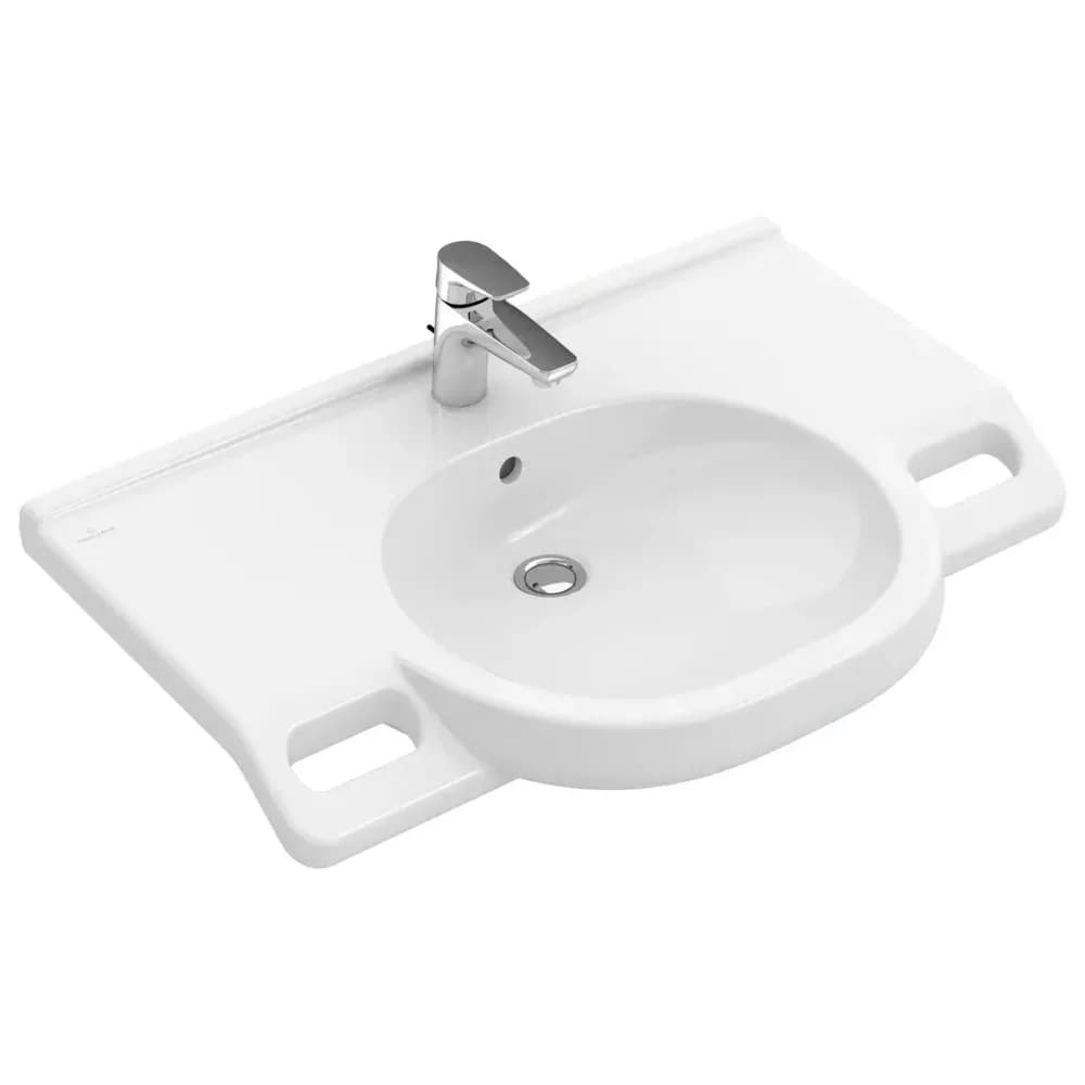 Villeroy & Boch Vicare Waschtisch 80 x 55 cm, ohne Überlauf, Badkeramik, 41208101, weiß alpin