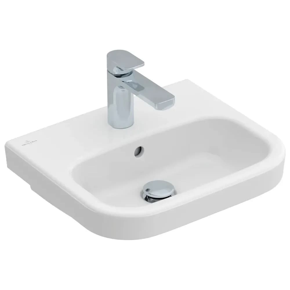 Villeroy & Boch Architectura Handwaschbecken 437345R1, weiß c-plus, mit Hahnloch und Überlauf
