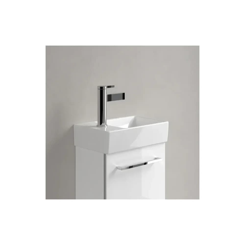 Villeroy & Boch Avento Handwaschbecken, Becken rechts, 1 Hahnloch, ohne Überlauf, 360x220mm, 43003R01, Farbe: Weiß