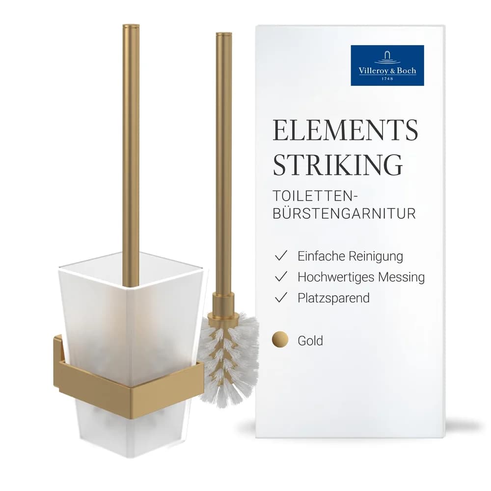 Villeroy & Boch Toilettenbürstengarnitur Elements - Striking 94x118x340mm Brushed Gold TVA15201700076