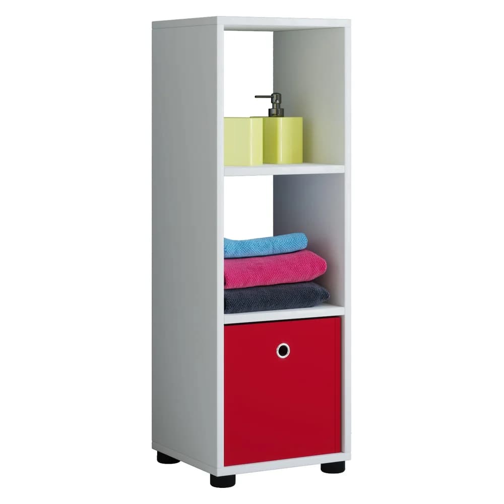 VCM Badmöbel Midischrank Benos Weiß H. 93 x B. 31 x T. 30 cm