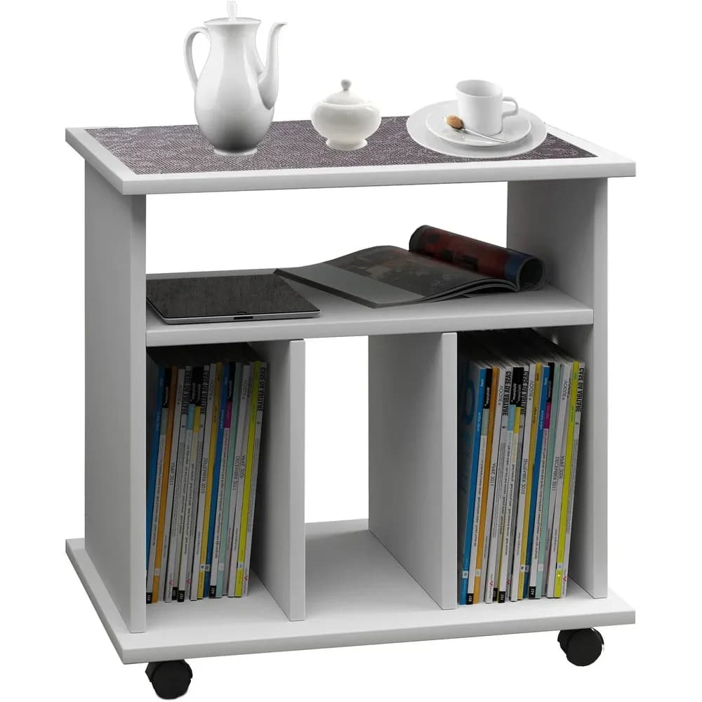 Ebuy24 Tabina Hifi-Möbel 4 Ablagen weiß.