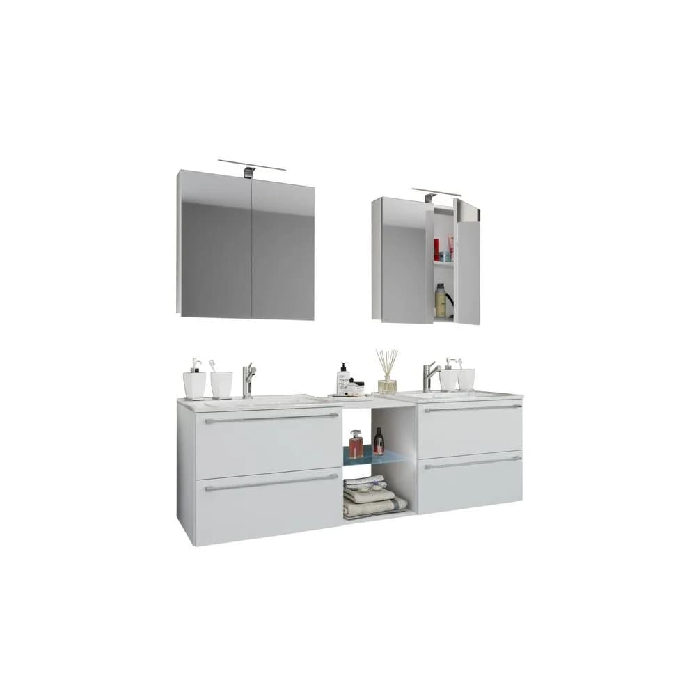 VCM Badmöbel Waschtisch Badinos Weiß H. 112 x B. 155 x T. 46 cm