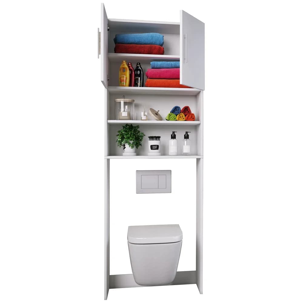VCM Badmöbel Hochschrank Totas Weiß B. 64 x H. 190 x T. 25 cm