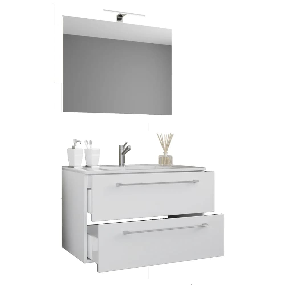 VCM Badmöbel Waschtisch Badinos Weiß H. 92 x B. 60 x T. 46 cm