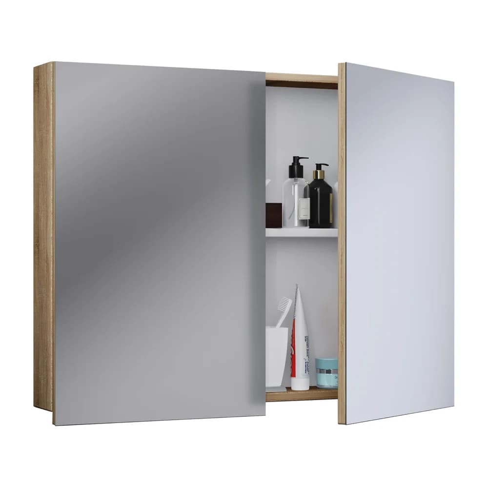 VCM Spiegelschrank "Badinos" 60cm Sonoma-Eiche
