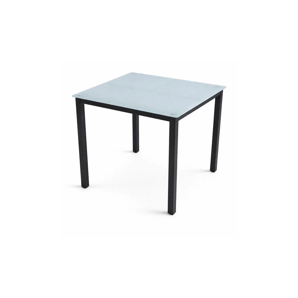 VCM Jerry Gartentisch 80x80cm matt Glas.