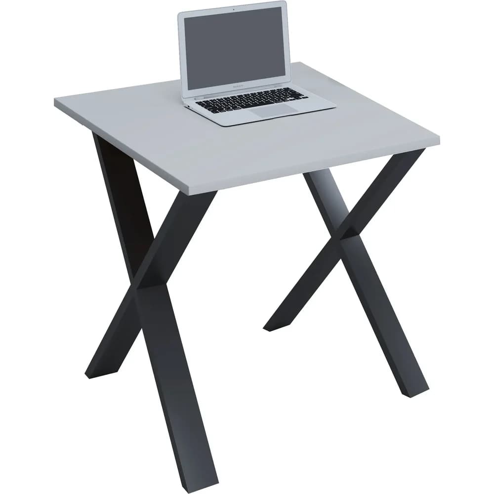 VCM Schreibtisch "Lona" 80x50 X-Fußgestell Weiß/Schwarz