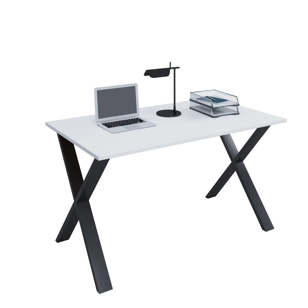 VCM Schreibtisch "Lona" 110x50 X-Fußgestell Weiß/Schwarz