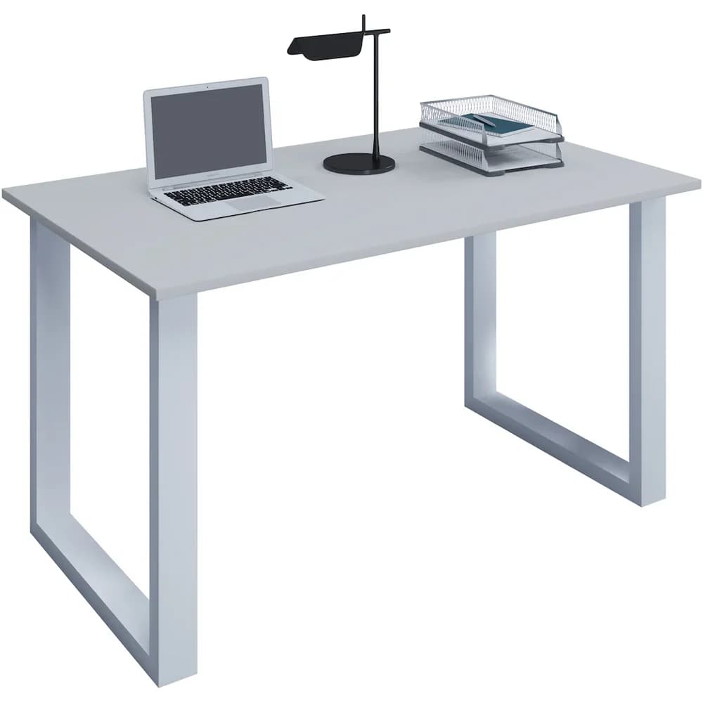 VCM Schreibtisch Lona Weiß / Grau H. 76 x B. 140 x T. 80 cm