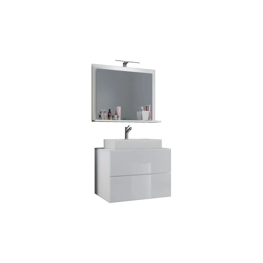 VCM Badmöbel Waschtisch Lendas Weiß H. 134 x B. 60 x T. 51 cm