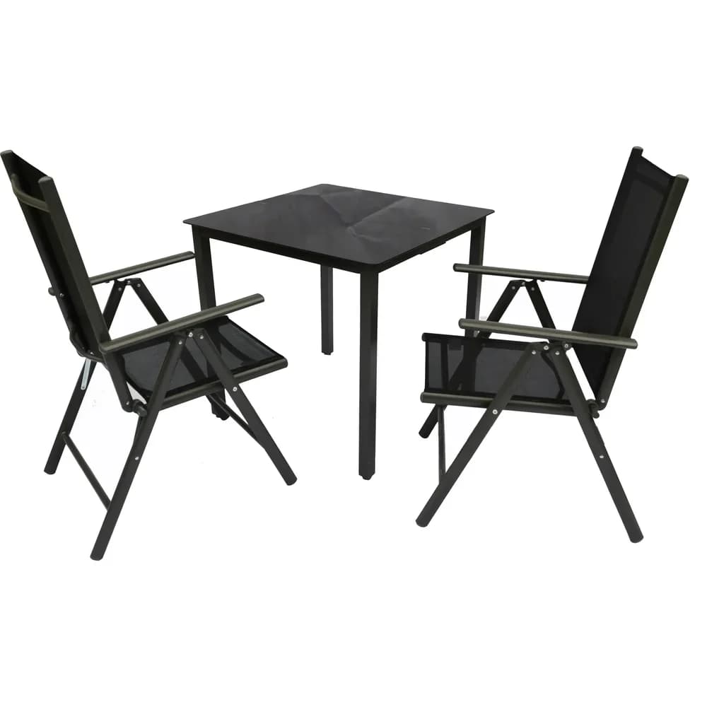 Gartenmöbel 3er-Set , schwarz , Maße (cm): B: 80 H: 73