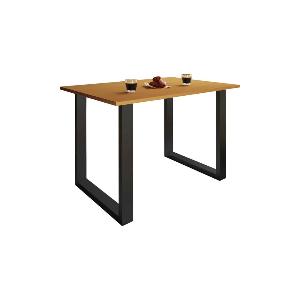 VCM Holzesstisch H. 76 x B. 110 x T. 80 cm hochwertiges und massives Fußgestell Füße aus Eisen Küchentisch - Xona U
