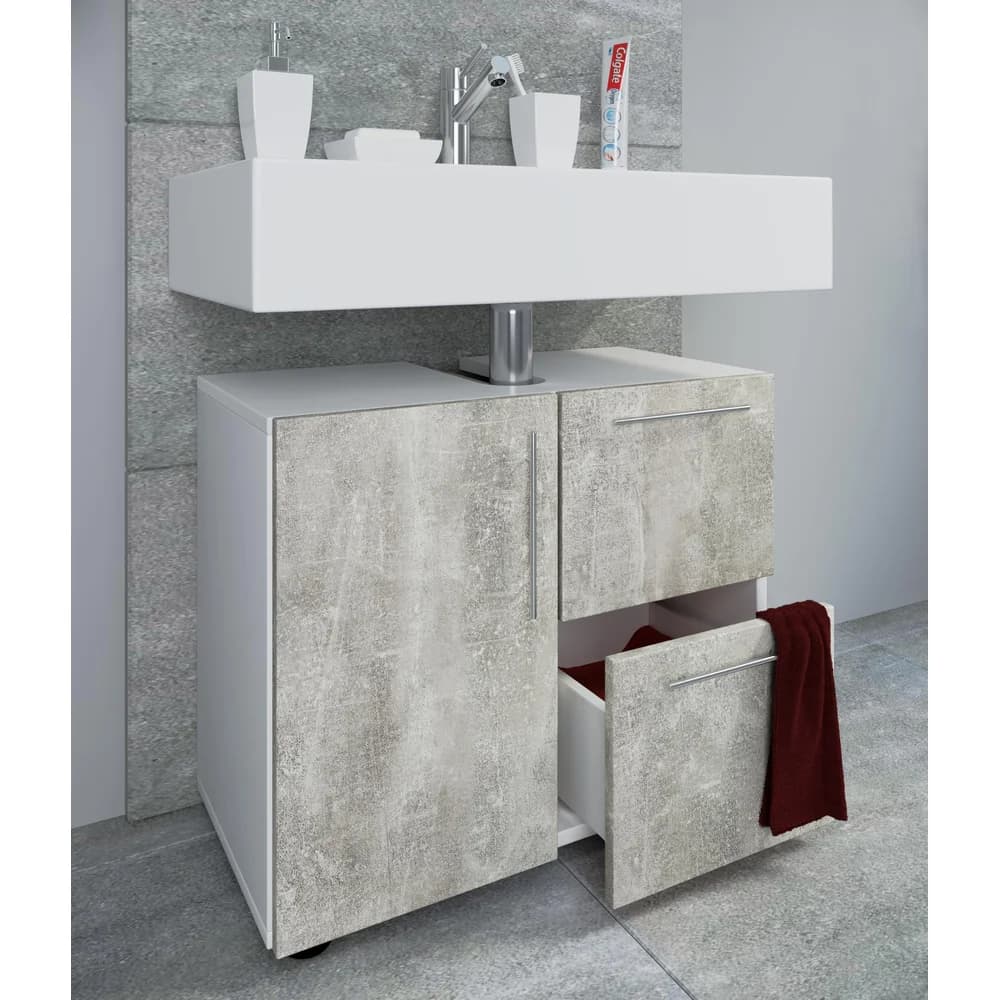 VCM Badunterschrank "Flandu" Beton-Optik