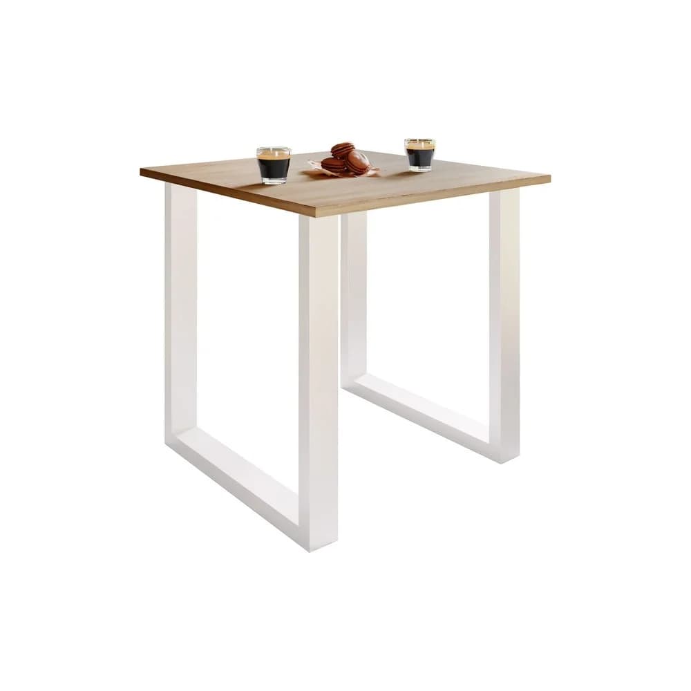VCM Esstisch Xona Weiß / Sonoma-Eiche H. 76 x B. 80 x T. 50 cm