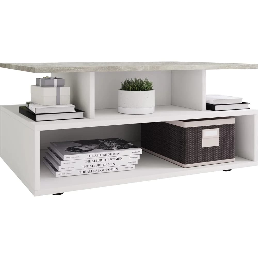 Couchtisch Esila Weiß/Beton-Optik
