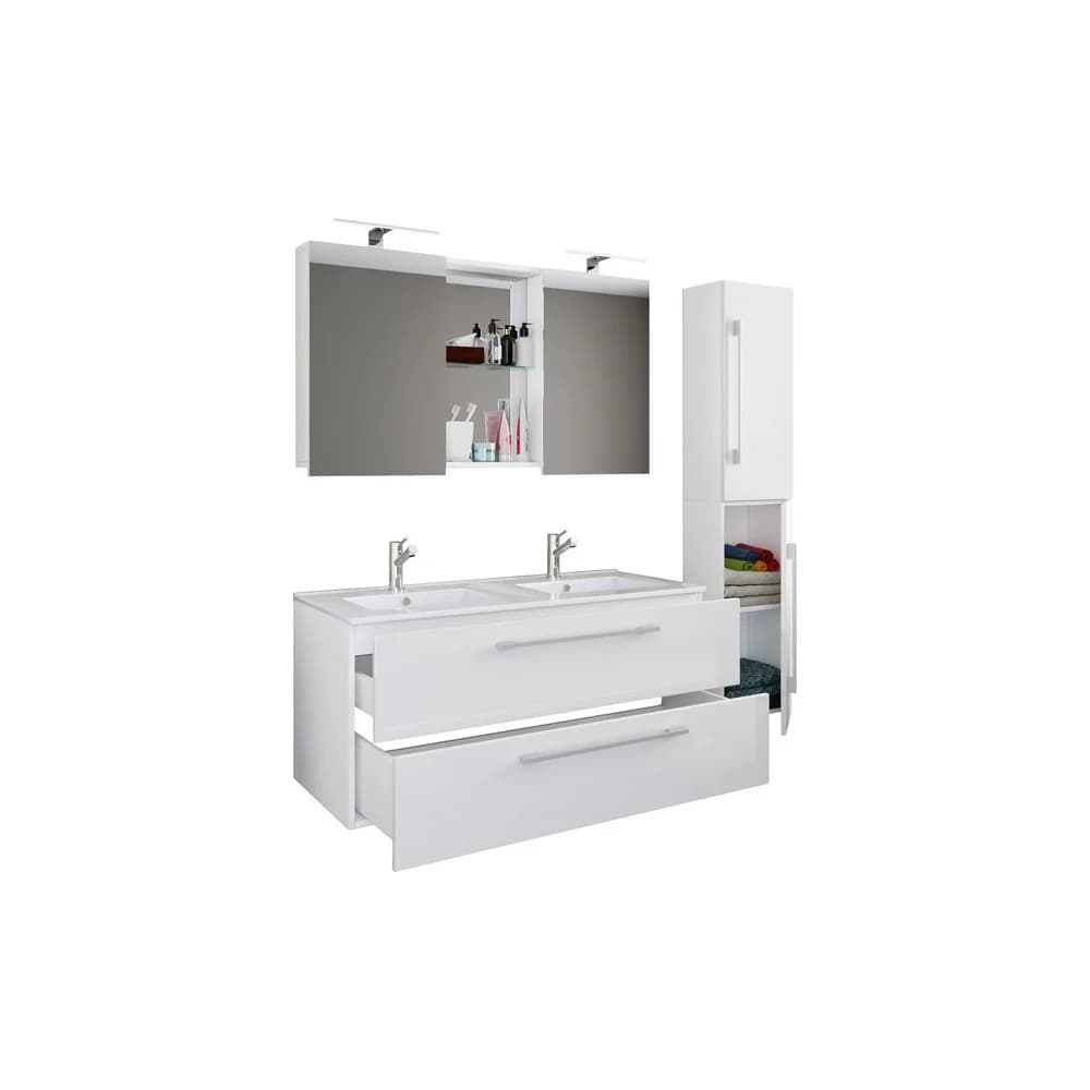 VCM Badmöbel Waschtisch Budasi Weiß H. 150 x B. 145 x T. 46 cm