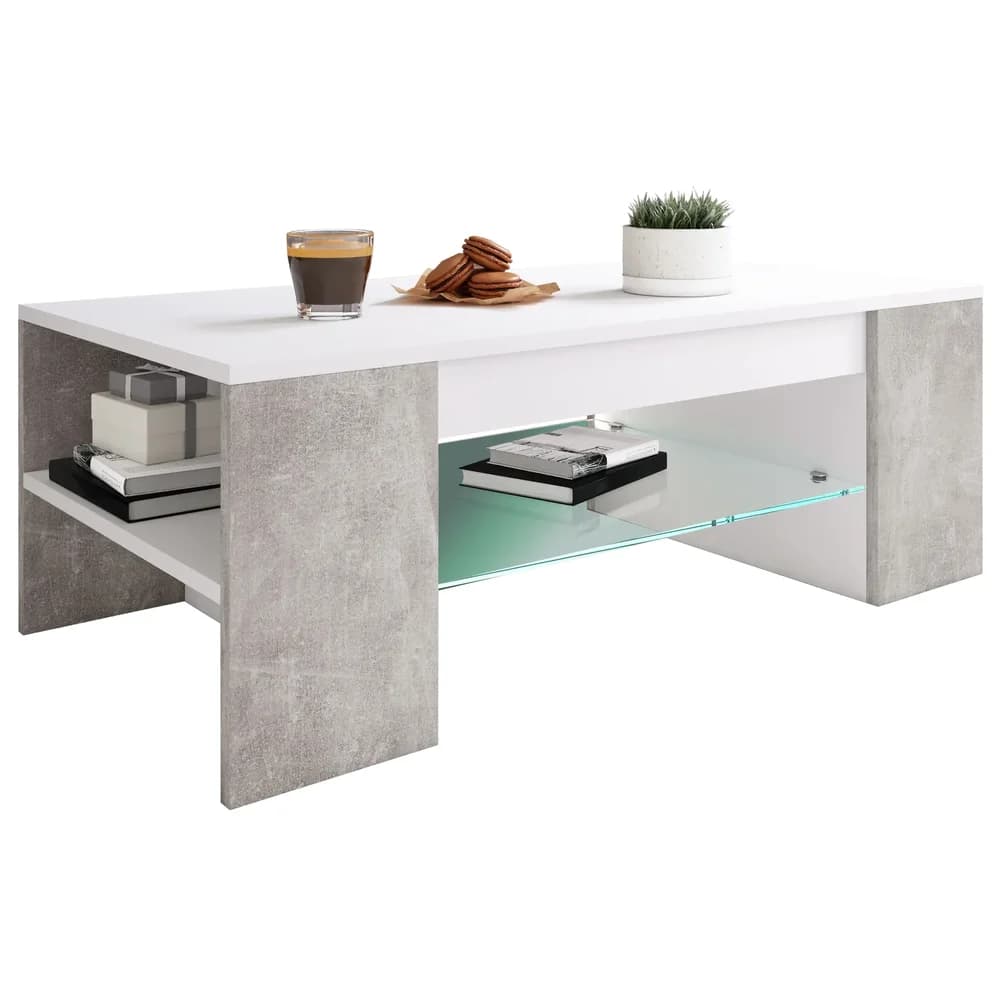 Couchtisch Tunas Weiß/Beton-Optik