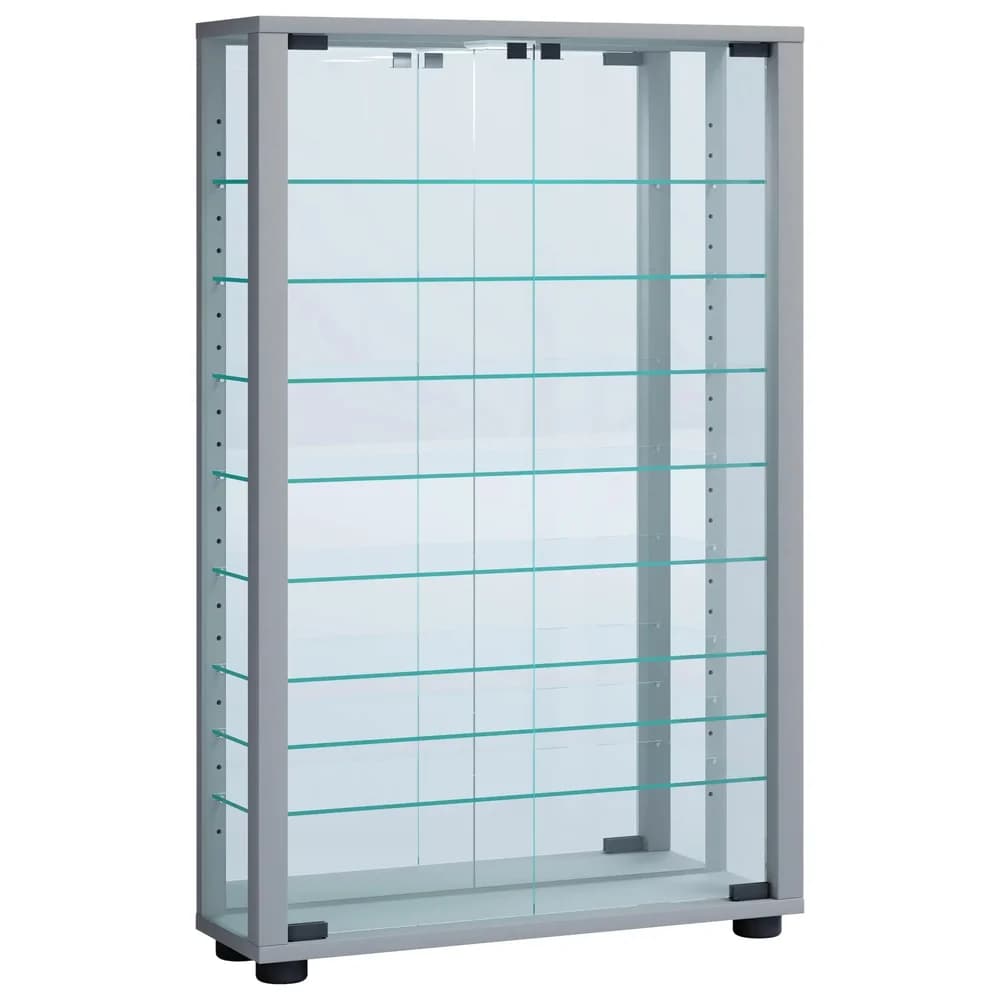Vitrine Lumo ca. 59x91x18 cm Silber