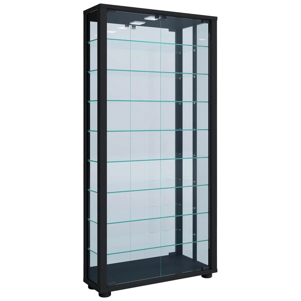 Vitrine Lumo ca. 59x115x18 cm Schwarz